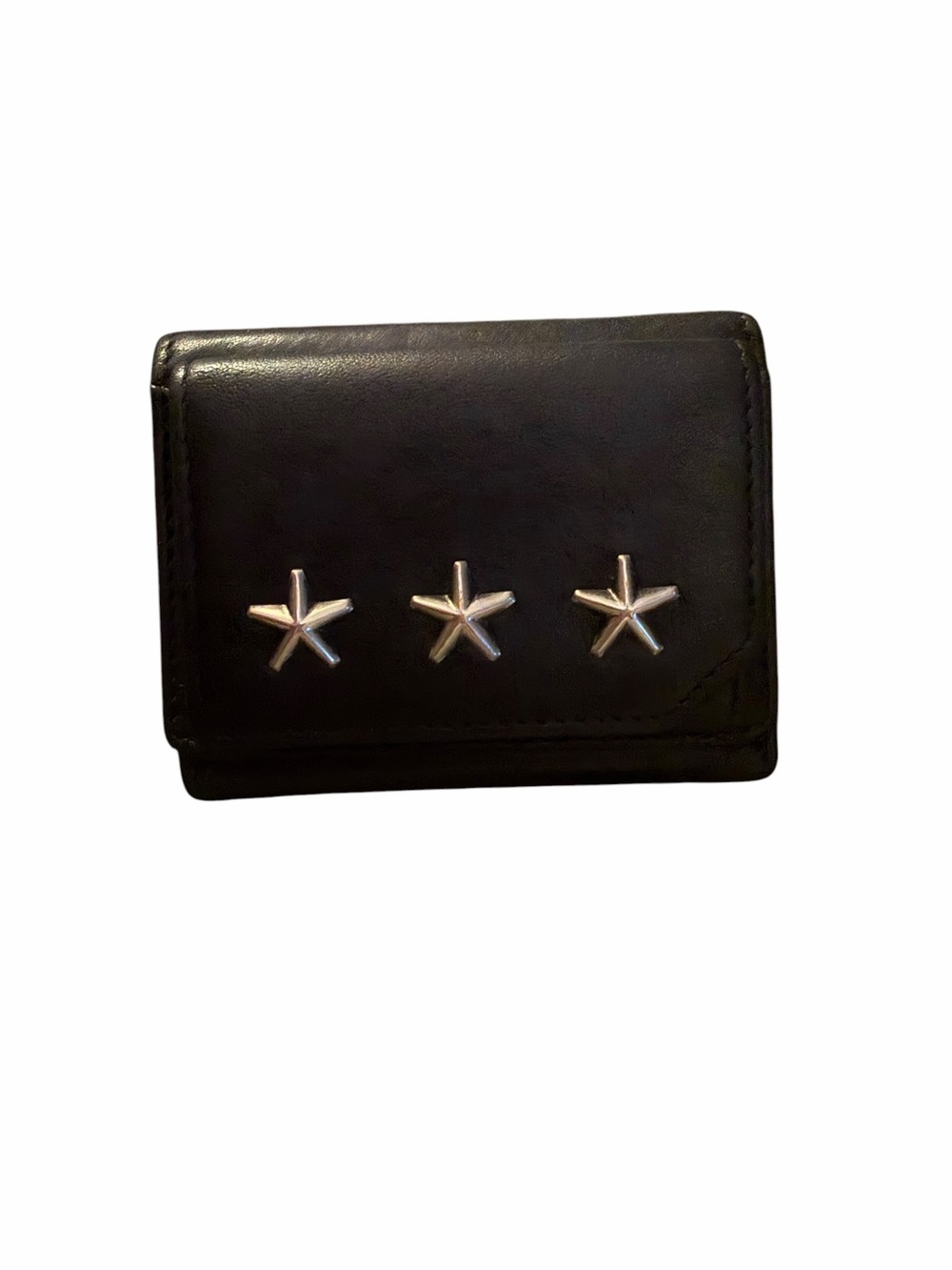 Jimmy Choo Black Leather Wallet with Silver Star Studs